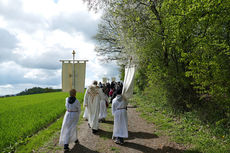 Bittprozession an der Weingartenkapelle (Foto: Karl-Franz Thiede)